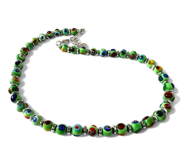 Murano glass necklace 'Novara' Verde