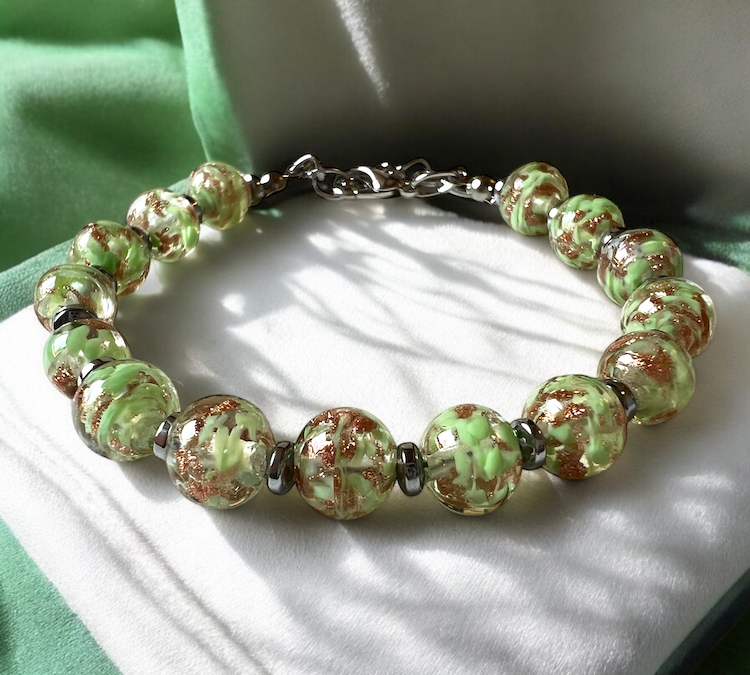 Murano glas armband 'Palermo' Verde Chiaro
