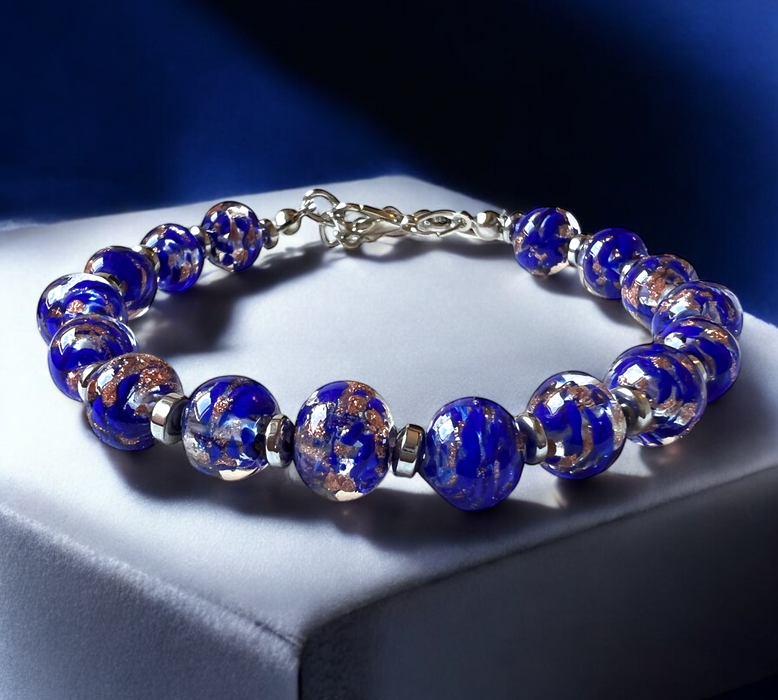 Muranoglas-Armband 'Palermo' Turchese