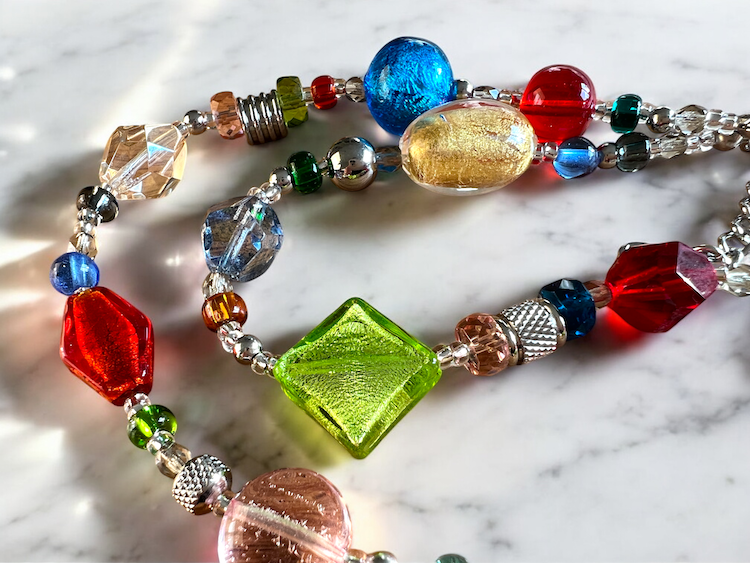 Murano glas halsketting 'Roma' Multicolore