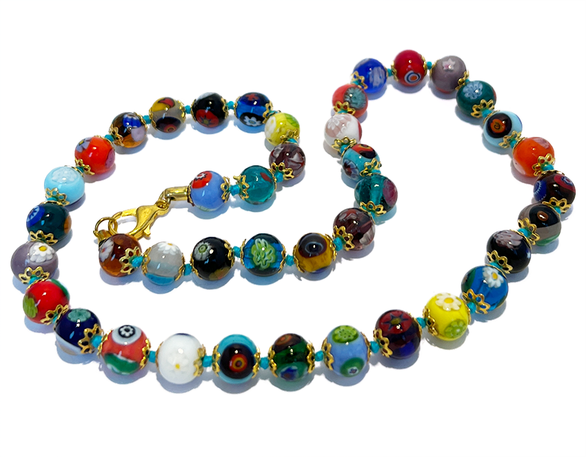 Murano halsketting 'Verona' kleur: Azure
