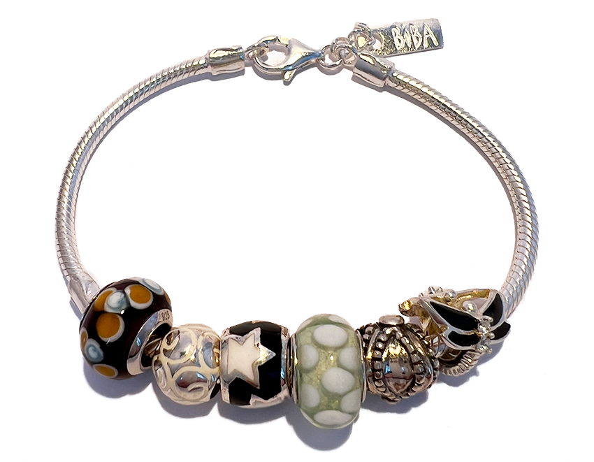 Biba Black &amp; White Silvers bead bracelet