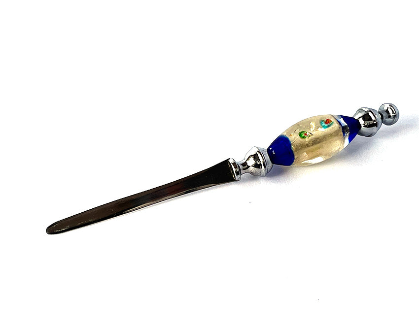 Murano glas briefopener Green Poles with flowers