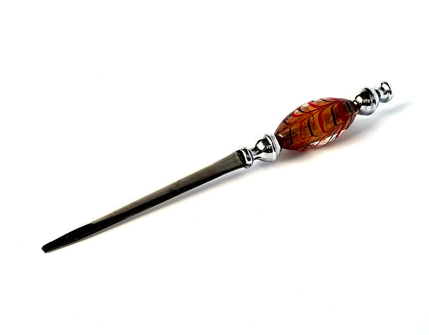 Murano glas briefopener Blue Orange Swirls