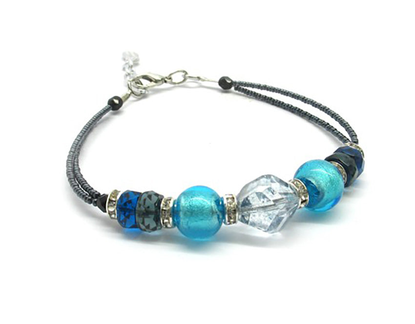 Murano glass bracelet 'Padua' aqua