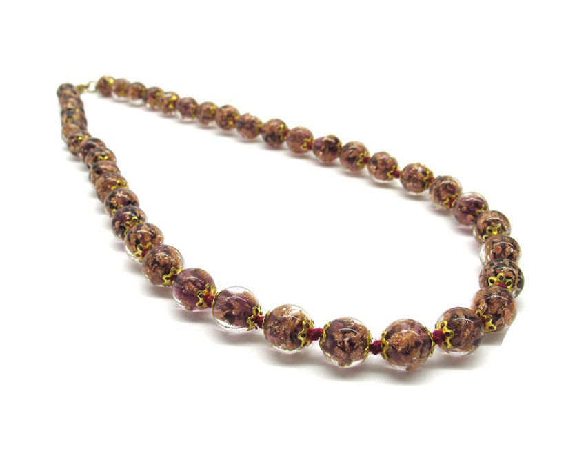 Murano necklace 'Palermo' brown/gold