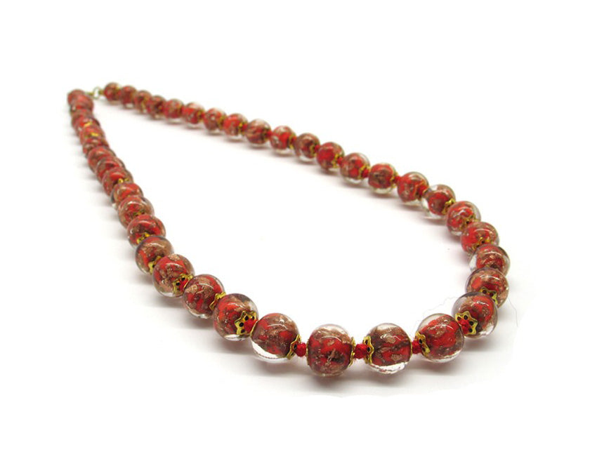 Murano necklace 'Palermo' red