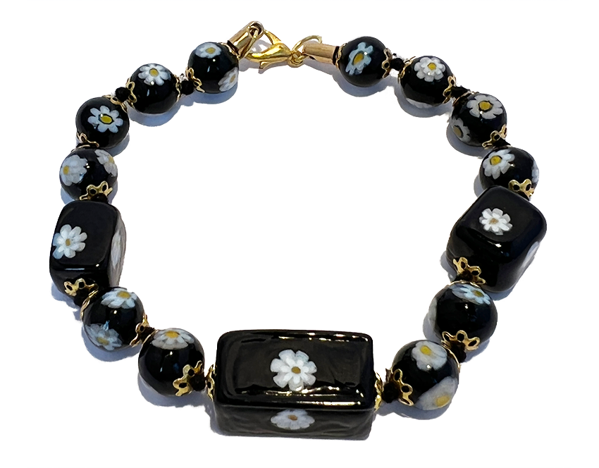 Murano glass bracelet 'Lucca' black