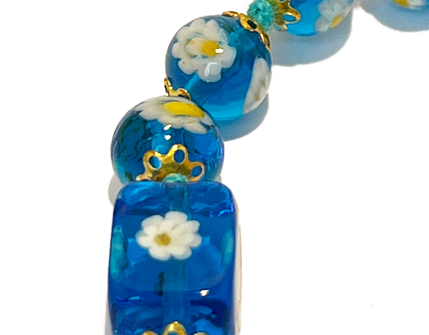 Murano glass bracelet glass 'Lucca' blue