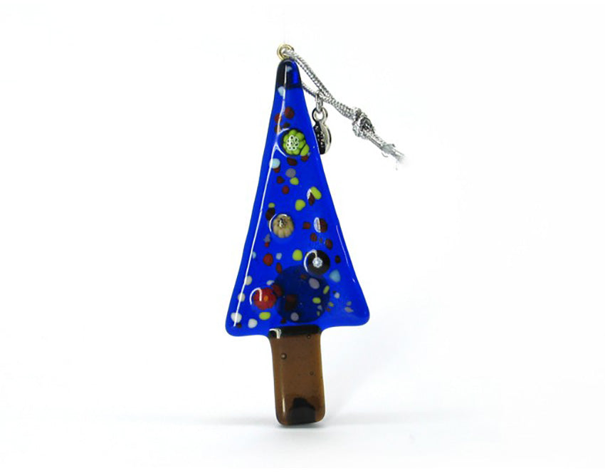Kerstmis - Muranoglas Kerstboompje blauw