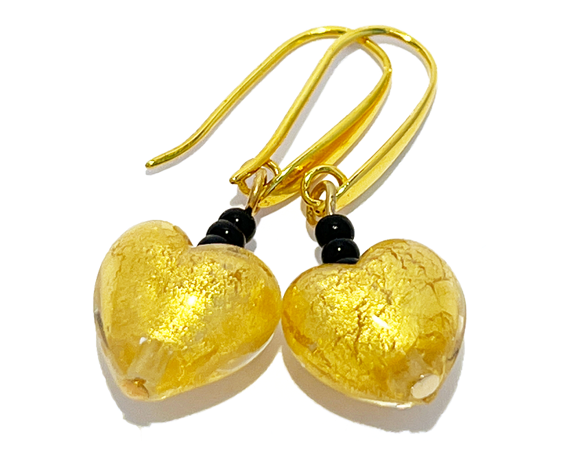 Murano earrings 'Fiorenze' yellow