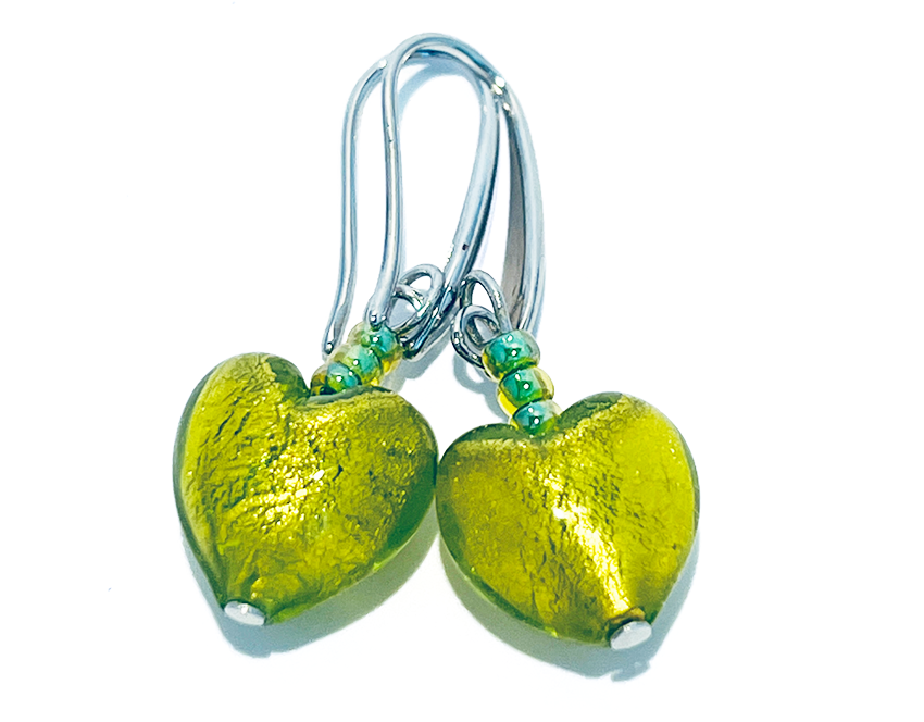 Murano earrings 'Fiorenze' lime