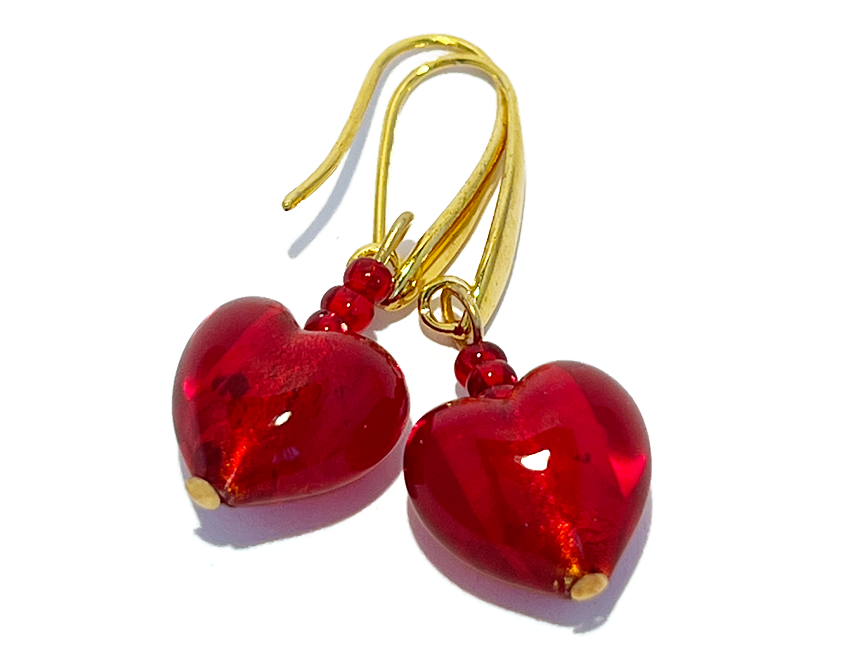 Murano earrings 'Fiorenze' wine red