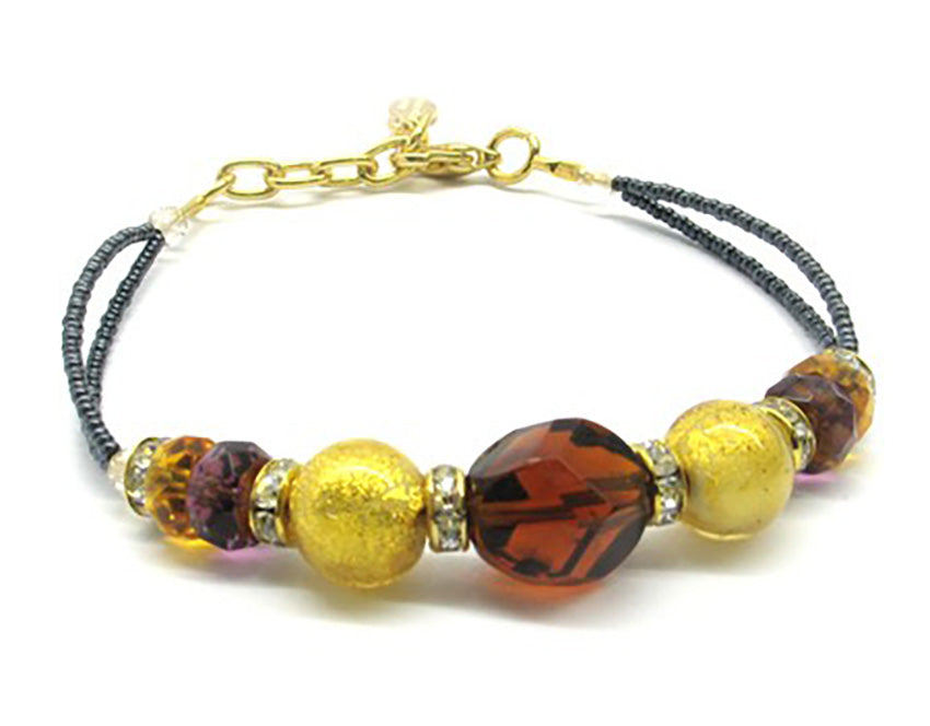 Murano glass bracelet 'Padua' brown